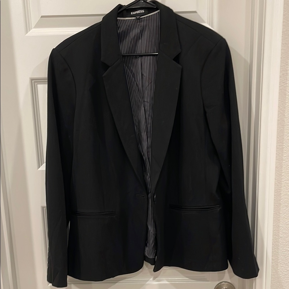 Express Black Slim Fit Blazer Notched Lapel